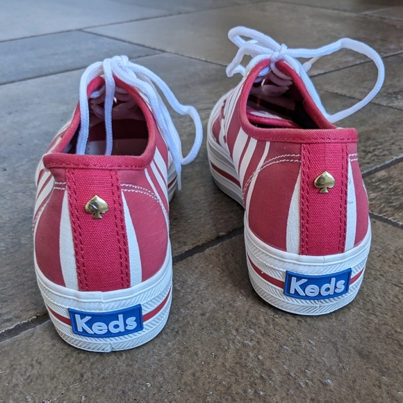 Keds Kate Spade Chunky Platform Sneakers Size 6 Red & Cream - Picture 15 of 16